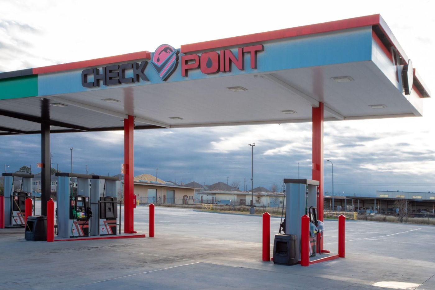 Check Point fuel canopy signage by SI Signs USA