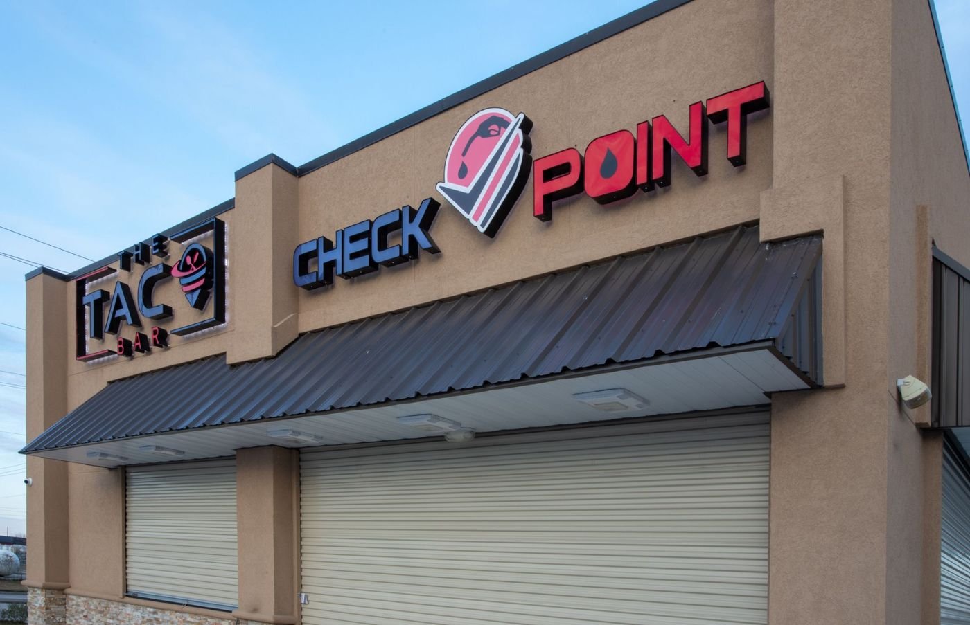 Taco Bar & Check Point channel-letter signage by SI Signs USA